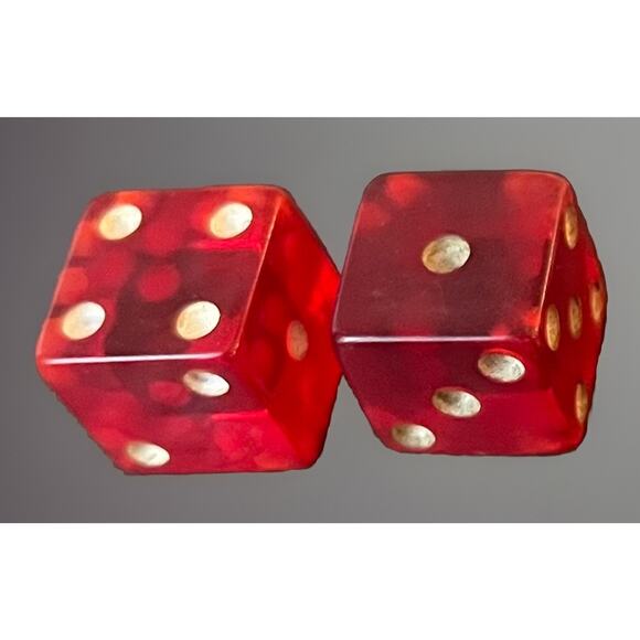 Vintage Butterscotch Red Bakelite Dice Mini Wooden Mixed Lot Poker Game Deco Pip - Picture 4 of 4